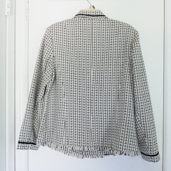 NWT vintage Lane Bryant tweed boucle blazer jacket pink black white size 16 - Picture 2 of 8